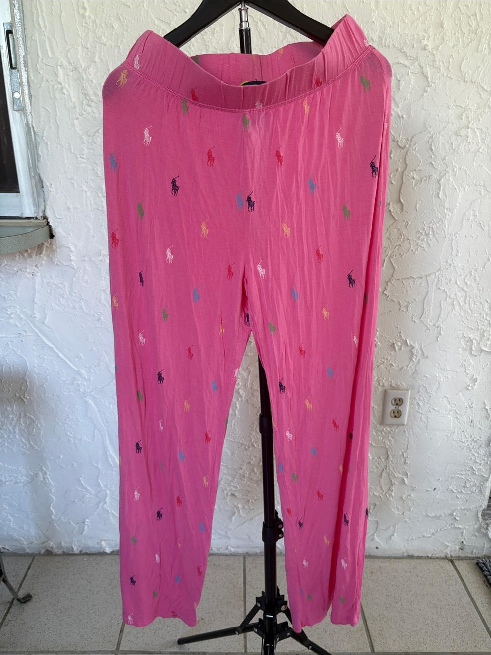 Ralph Lauren Hot Pink Pony-Embroidered Women Pajama Pants